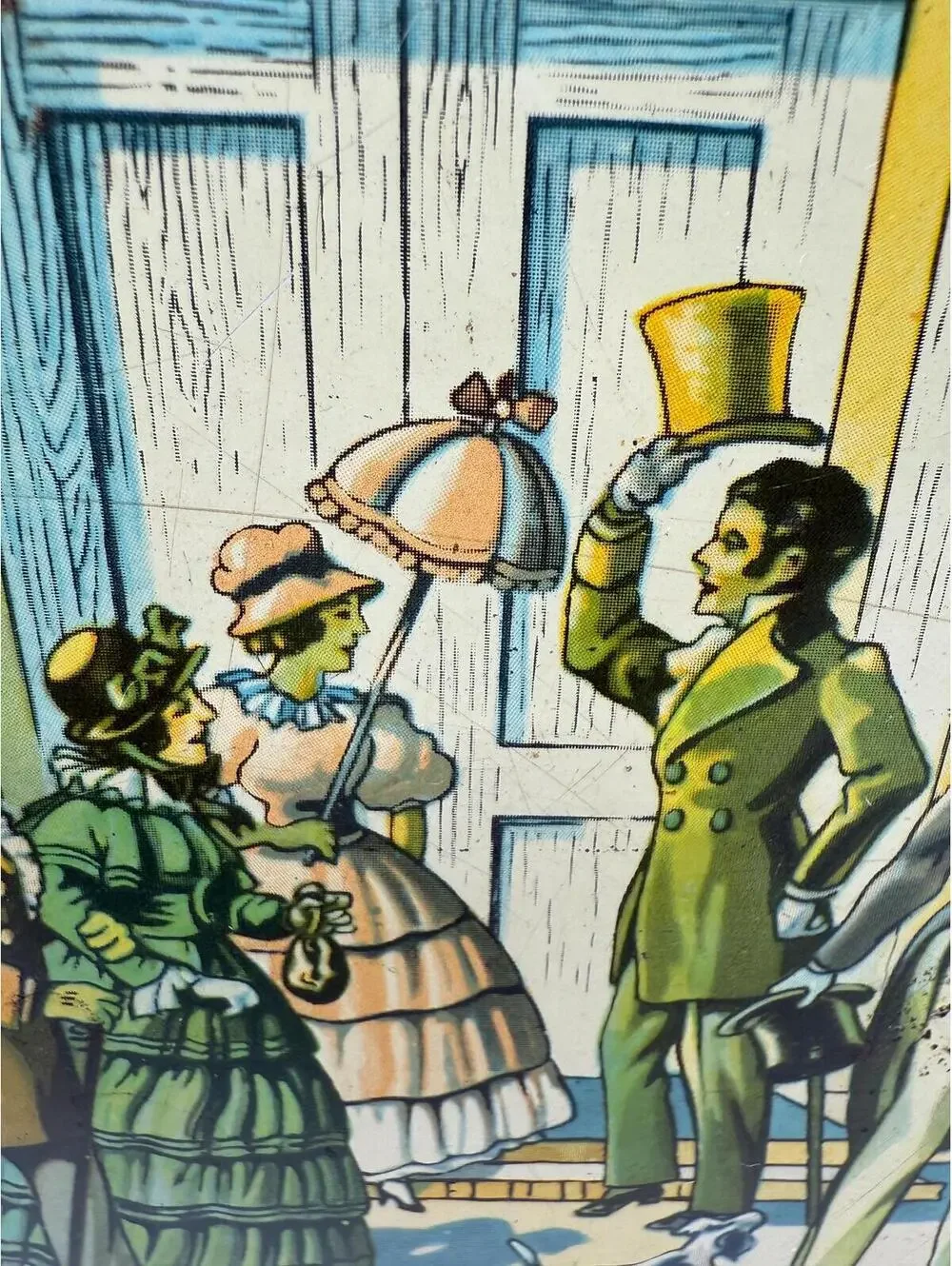 Vintage Swersey's Candy Tin: Victorian Scene, Nostalgic Decor